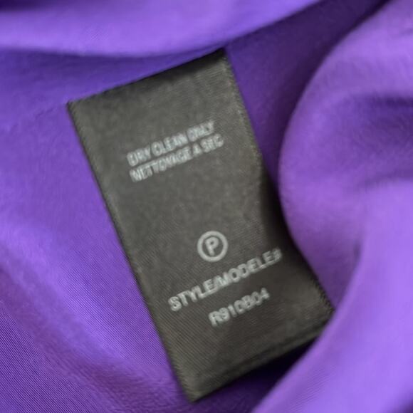 NEW Robert Rodriguez 6 Purple Sexy 100% Silk Blouse Gold‎ Sequin One Shoulder - Picture 5 of 13